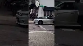 Skateboarder Almost Hit By Charger Then Attacks It
