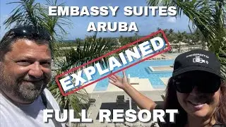 EMBASSY SUITES BY HILTON ARUBA RESORT: Полный тур (2023) — тур по номерам, пляжу, бассейнам, рест...