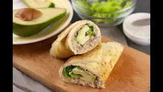 Keto Tuna Egg Wraps with Lettuce and Avocado Low Carb Recipe