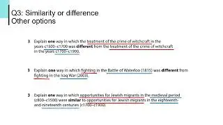 Edexcel GCSE History Student Walkthrough - Paper 1 Q3: Explain similarity or difference