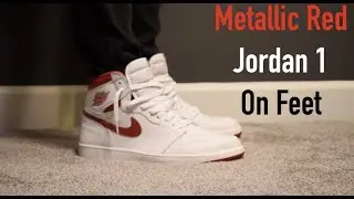 Jordan 1 Metallic Red On Feet