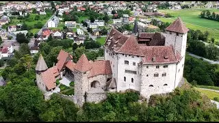 An aerial view of Guttenberg Castle. Liechtenstein. 2022