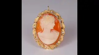 14K Yellow Gold Shell Cameo Pin/Pendant