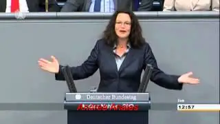 Andrea Nahles singt Anal im Bundestag - strappel trash :-)
