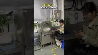 1-Minute Fully Automatic Dishwasher | Fast Cleaning, Less Labor