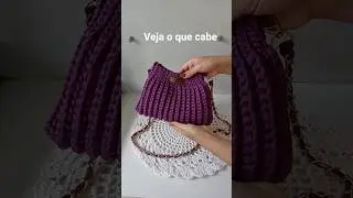 Bolsa Jasmim em fio de malha  #modacroch&ecirc; #bolsadecroche #crochedeluxo