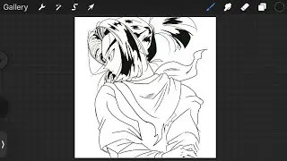 Android 17 dragon ball character digital drawing part2 | procreate pocket | boballen v