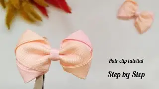 Easy hair bow tutorial with grosgrain ribbon for beginners at home|make a cute bow step by step