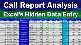 Automatic Data Entry Work in Excel | Call Report Analysis in Excel | Advanced Excel #exceltutoring