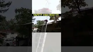 DANGEROUS Roofer Ladder Climb (Manual Handling Fail) #accidentnews #safetymanreacts