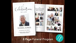 Essential 8 Page Funeral Program Template