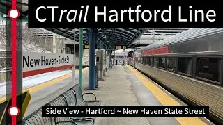 [CTrail Hartford Line] Snowy Side View from Hartford to New Haven State Street (Feb 2023)
