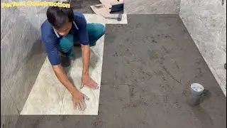 Construction Of Ceramic Tile Flooring For The Bathroom - Precise Drainage Hole Design