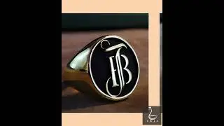 Personalized Initial Signet Ring &ndash; Engraved Monogram Ring Gift for Him & Her &ndash; Gold or Silver Cus...