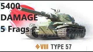 WoT Blitz / Type 57/ Heavy tier 8 japanese tank vs 3 tier 9 tanks/ 5300 DAMAGE and 5 Frags
