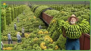 How Farmers Harvest and Process Millions Tons of Bananas This Way – Banana Farming Documentary