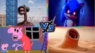 Siren Head Vs Sonic Exe Vs Peppa Pig Exe Vs Erosion Worm | Professor Tiles Hop | Tiles Hop!