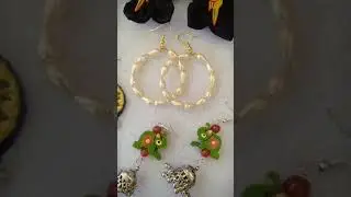 ।।Handmade earrings।। #clay#fabric#glass beads#wooden।।Subscribe to my channel for more updates।।