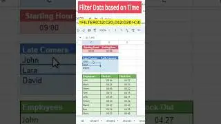 Filter Data based on Time in Excel using dynamic Filter Function
