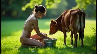 Milking and Feeding Cows with a Beautiful Girl #virtualfarmlife