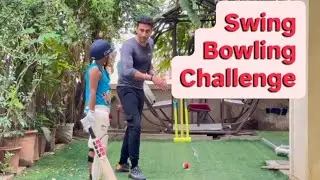 Inswing + Outswing Bowling to My Son | Cricket Session Swing Bowling Practice at Home Ground Video 9