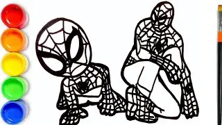 Drawing Spidey and His Amazing Friends - How to draw Spiderman Vs Spidey, Coloring,Painting For Kids