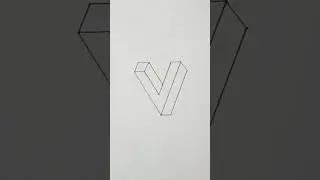 3D Letter V Drawing #22 #shorts #viralshorts #opticalillusion #drawingskill