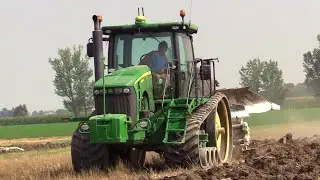 John Deere 8320 RT + ERMO 3 bottom plow - Cab view & engine sound | Aratura trivomere
