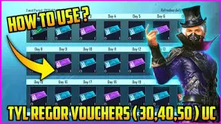 HOW TO USE TYL REGOR VOUCHERS 30  UC IN BGMI || HOW TO USE TYL REGOR VOUCHERS || TYL REGOR VOUCHERS