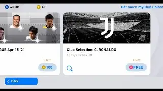 Konami free rewards pack opening in pes 2021 mobile