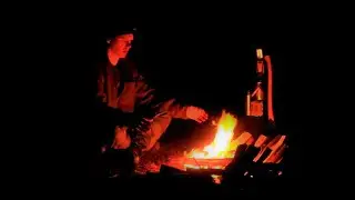 Solo overnight tarp shelter, ember cooked T-bone steak and creatures lurking in the woods.
