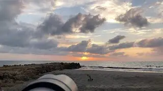 📺 Watch the Sunset in South America on the Caribbean Sea. ASMR water sounds.