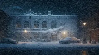 The snowy night space with the gentle sound of wind blowing helps you fall into a deep sleep