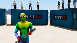 GTA V : Spider-Man Power Punch Everyone Goes Flying in Slow Motion!