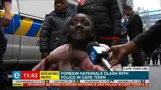 Scenes of chaos between refugees and police in Cape Town