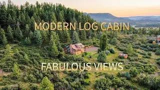 Unique Modern Log Home on Acreage with Fabulous Views