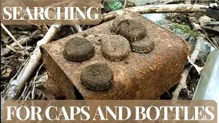 Searching for old 1930s caps and bottles at an abandoned gold mine 