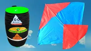 How To Make A Kite With Plastic Bag & Broom Sticks | Kite banane ka tarika