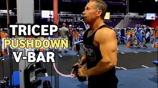 Tricep Pushdown (V-Bar) | Arman Eckelbarger Longevity Program