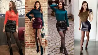 New arrival trendy leather mini skirt outfit# leather #leatherfashion #leggings