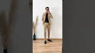 How to Styling a beige suit⁉️🔥#menfashion #mensuitstyle #style #outfitideas #shorts