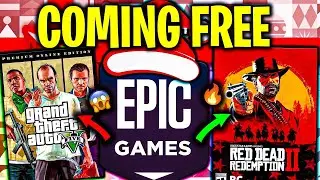 Create a viral YouTube LIVE thumbnail for Epic Games free mystery game reveal.