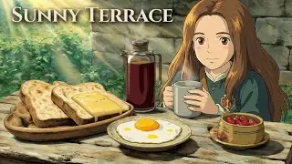 Sunny Terrace Breakfast ☀️ Elegant Morning Piano & Violin [ Ghibli Style ]