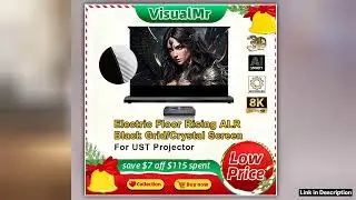 Electric Floor Rising ALR UST Projection Screen Black Grid 150 Max Tab Tension Ambient Light Reject