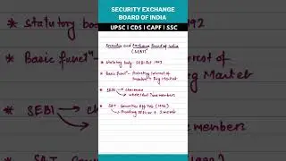 SEBI ACT 1992 #ytshorts #gk #upsc #india #prelims2023 #ias #ips #ssc #capf #cds