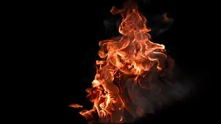 Burning Fire Background &ndash; Dancing Amber Flames on Black