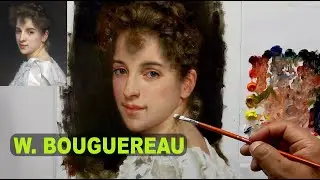 Retrato al &oacute;leo - Alla prima - Estudio en 4 horas de la pintura de : William-Adolphe Bouguereau