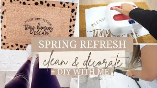 CLEAN AND DECORATE | SPRING REFRESH | DIY DOORMAT | FRONT PORCH SPRING 2021