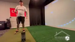 9 Holes of Fun on Our Backyard Golf Simulator! 🏌️&zwj;♂️ Playing with Friends.