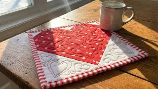 Make a Valentine Heart Quilt Mug Rug